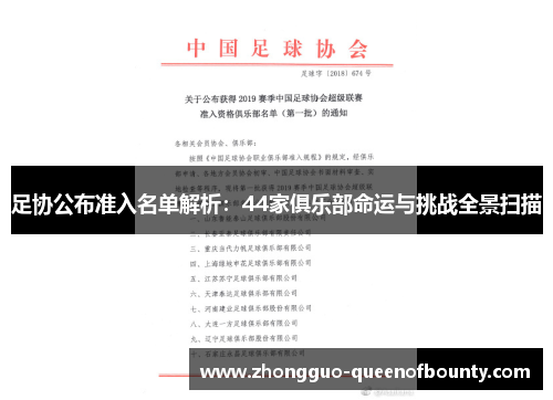 足协公布准入名单解析：44家俱乐部命运与挑战全景扫描