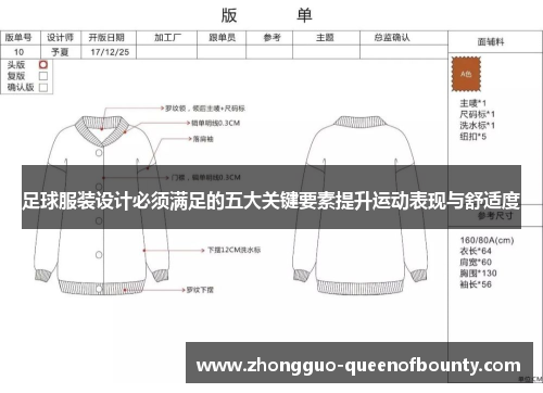 足球服装设计必须满足的五大关键要素提升运动表现与舒适度